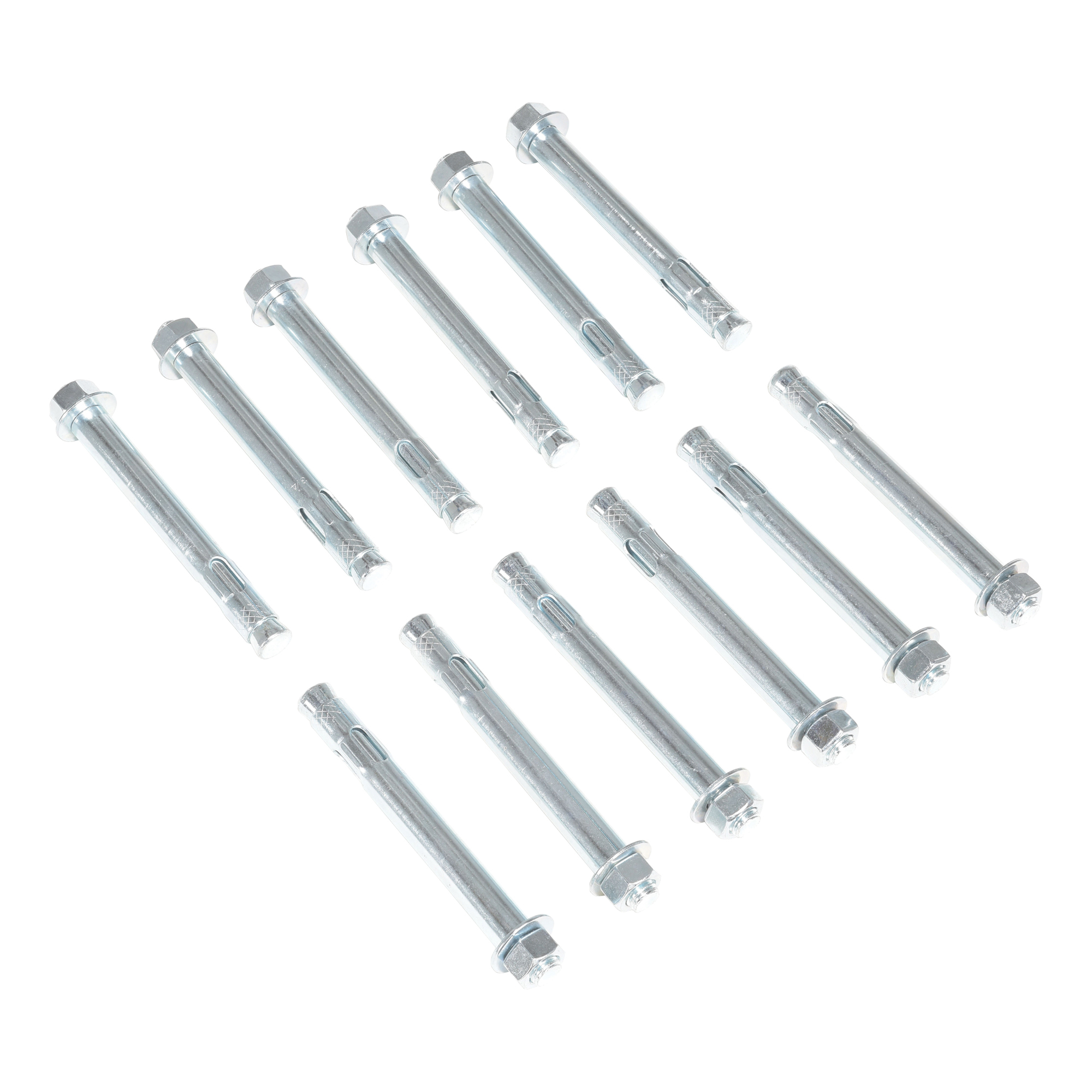 Vestil Steel Concrete Anchor Bolts - 0.75in. x 6in., Zinc Plated, 12 Pk., Model# AS-346-12PK